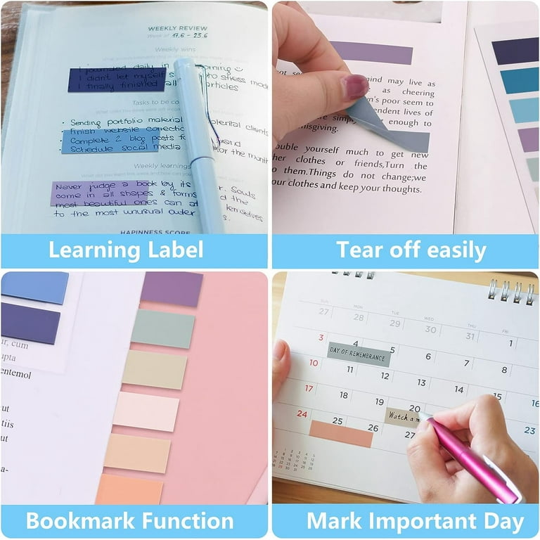 15 Colors Sticky Notes Tabs Pastel, File Tabs Flags Colored Page Markers  Pop-up, Adhesive Index Tabs Stickers, Writable Book Tabs for Annotating