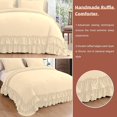 thumbnail image 5 of D.N.G. BEDDINGS 1 Piece Luxury 5 Inch Two Layer Ruffle Comforter Premium Super Soft, 800 TC, 100% Egyptian Cotton, Super Soft, Twin/Twin XL Size Ivory Color, 5 of 7