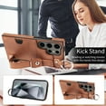 thumbnail image 6 of Allytech Wallet Case for Samsung Galaxy S24 Ultra, [Card Slot] [Ring Buckle] [Adjustable Wristband with Snap Buckles] Premium PU Leather Kickstand Shockproof Case Cover for Women Men - Brown, 6 of 10