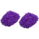 Unique Bargains 2pcs Violet Double Face en Microfibre Chenille Mitt Voiture Lavage Gant de Nettoyage – image 1 sur 4