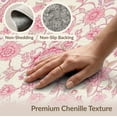 thumbnail image 6 of ODIKA Pink Boho Vines Vintage Petal Border Alfombra Para Cuarto Foldable Easy Care for Queen Size Bedroom, Under Bed, Master, 6 of 7
