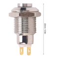 thumbnail image 2 of Momentary Push Button Inching Start Switch On Off Waterproof Metal High Round Head 10mm 3V, 2 of 4