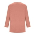 thumbnail image 4 of Sweet Home Farm 3/4 Sleeve T Shirts for Women Summer Tops Trendy 2025 Causal Length Tunic Loose Comfy Solid Crewneck Blouses T Shirts for Women Pink, 4 of 7