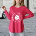 thumbnail image 2 of Povozer Girls T Shirts Fashion Girls' Long Sleeve Tees Cotton Tagless Crew Neck Super Soft Cotton T Shirts for 7-8 Years,Red, 2 of 4