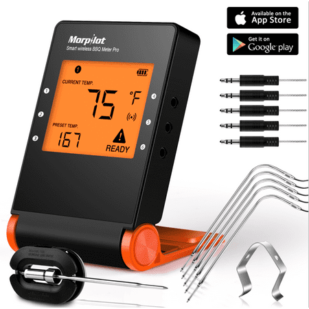 thermometer bbq wireless meat morpilot smoker smart probes bluetooth grill grilling kitchen oven digital stainless steel app cooking remoted monitor