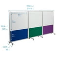 thumbnail image 2 of ECR4Kids Mobile Dry-Erase and Flannel Split Room Divider, 3-Panel, School Supplies, Primary, 2 of 9
