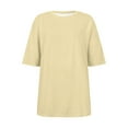thumbnail image 3 of Women Sports Shirt Short Sleeve Loose with Slits Polyester Casual Daily Workout Wear, 3 of 3