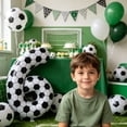 thumbnail image 4 of 40in Black And White Soccer Ball Number 6 Football Balloon Large Digit 6 | Suitable For Birthday Soccer Themed Party Decorations, 4 of 9