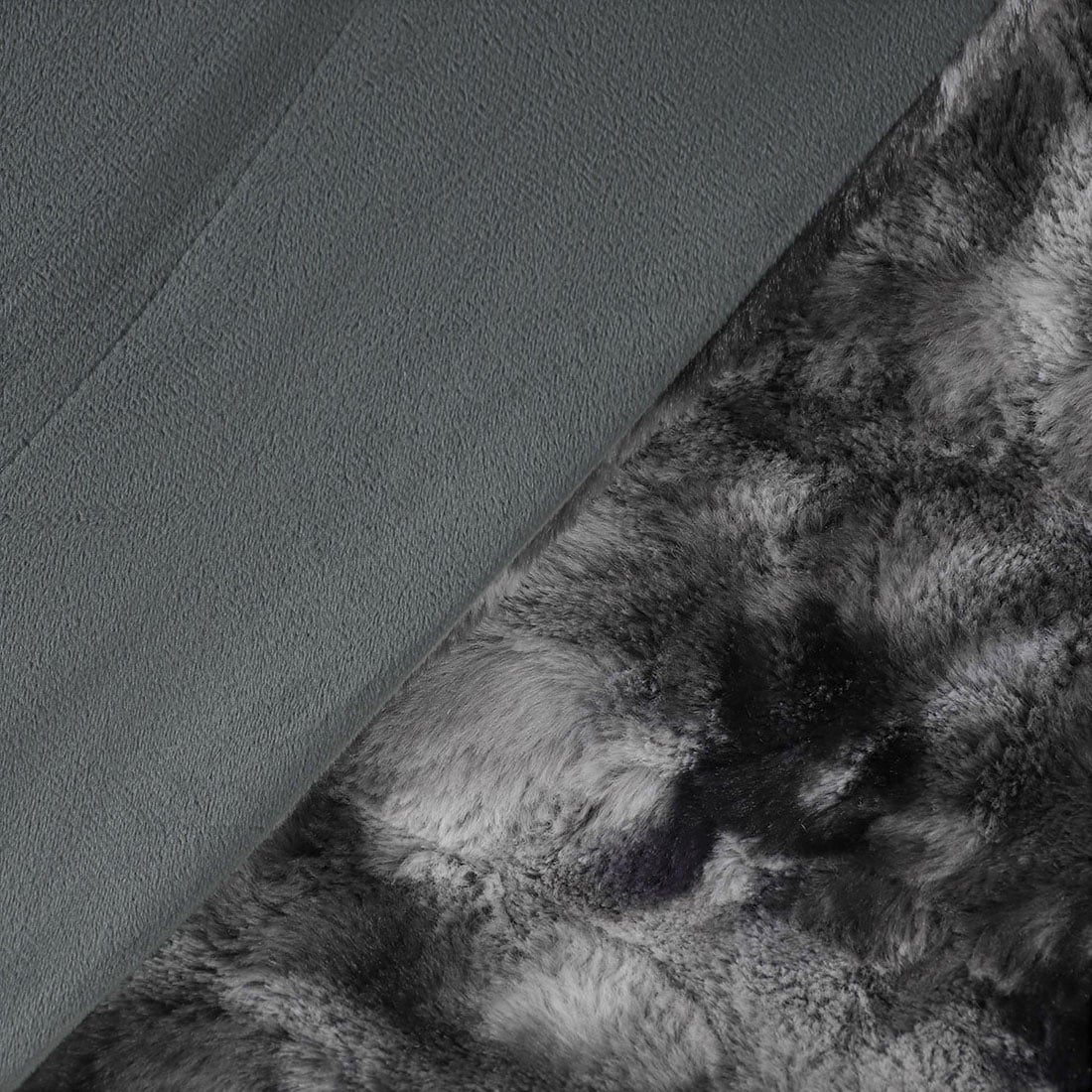 Unique Bargains Soft Fluffy Shaggy Faux Fur Blanket, Throw, Gunmetal