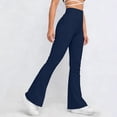 thumbnail image 6 of HongQid Women's High Waist Flare Pants – Yoga Casual Stretch Bell Bottom Trousers, Slim Fit Retro 70s Style Pants for All Seasons,Dark Blue 2XL, 6 of 9