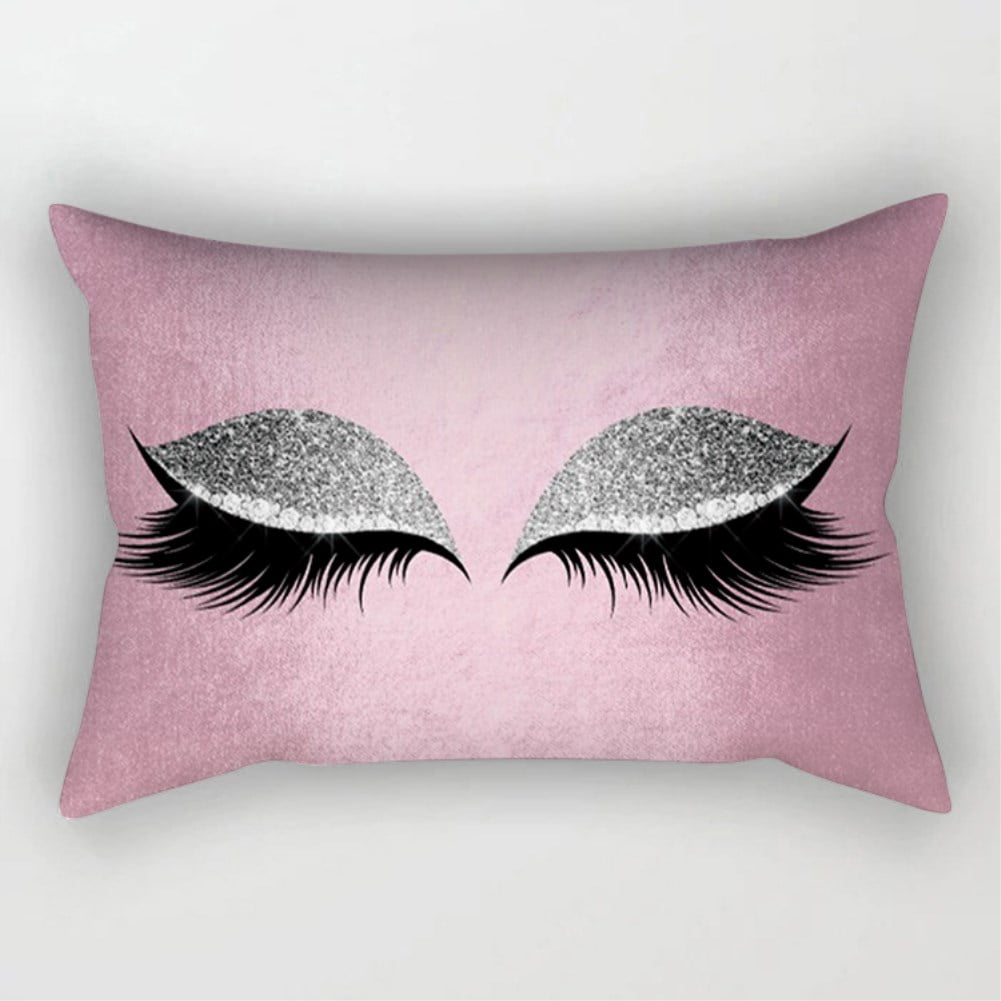 Pink top eyelash pillow