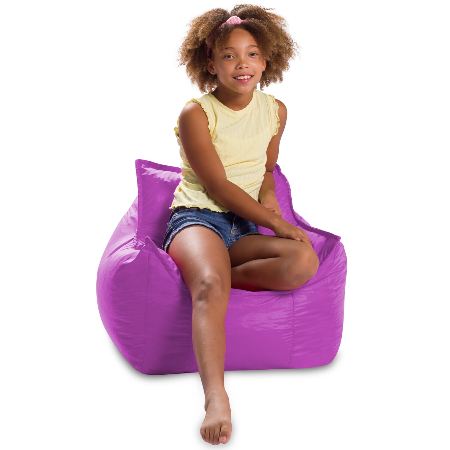 Posh Creations Newport Bean Bag Chair, Kids, 2.1 ft, Purple