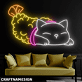 thumbnail image 2 of Craftnamesign Cat Shrimp Tempura Neon Sign, Japanese Restaurant Wall Art Decor, 2 of 4