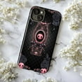 thumbnail image 5 of Gothic Coffin Skull Phone Case for iPhone 16/15/14/13/12/11 Pro, Pro Max, Mini, Plus – Cute Pink Black Halloween Dual Layer Phone Cover, 5 of 6
