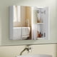 thumbnail image 2 of Mueble de Baño con Espejo, Armario de Pared Moderno con Estante Ajustable y 3 Puertas, Almacenamiento, Blanco, 2 of 5