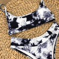 thumbnail image 5 of Hinvhai Swimsuits for Women,Women Tie-dye Pattern Top with Panty Bikini Set Two Piece Swimwear Black L(L), 5 of 8