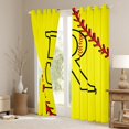 thumbnail image 3 of Homewish Cartoon Monogrammed R Curtains Pack of 2 (42x84 Each), Yellow Red Baseball Curtains Blackout, Teens Kids Boys Girls Bedroom Curtains, Living Room Curtains Decor, 3 of 6