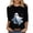 4, variant on Halloween Shirts for Women Crewneck 3/4 Length Sleeve Tops Witch Pumpkin Tunic Blouse Cute Graphic Halloween Costume Holiday Party Loose Casual Tshirt
