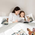 thumbnail image 5 of Feelyou Jungle Deer Wildlife Full Size Comforter Sets for Child, Vintage Books Bedding Comforter Set, Rustic Flower Plant Reversible Bedding Sets, Microfiber Bedroom Decor, 3-Piece, 5 of 8