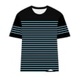 thumbnail image 5 of yillto Women Short Sleeve Tops Crewneck Striped Basic Tee Shirts Summer Tshirt Casual Fashion Outfits, 5 of 6
