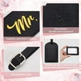 thumbnail image 4 of 4 Pcs Mr and Mrs Passport Cover Holder And Luggage Tags Black White Couples Passport Holder Set Faux Leather Honeymoon Travel Suitcase Tag his her Passport Holder for Bridal Shower Gift DIY, 4 of 6
