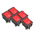 thumbnail image 2 of Uxcell AC 16A 125V 16A 250V DPST 4P I/O Red LED Light Boat Rocker Switch 5Pcs, 2 of 5