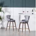 thumbnail image 4 of Roundhill Furniture Leland Fabric Upholstered Counter Height Wingback Stools, Set of 2, Gray, 4 of 15