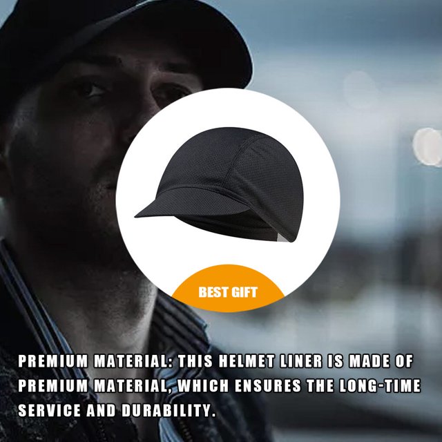 pitrice Cooling Skull Caps Cold-Proof Comfortable Riding Hats Cycling Accessories Sun Protection Summer Helmet Liner for Biking Climbing Black