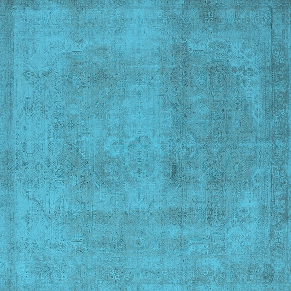 Ahgly Company Indoor Square Oriental Light Blue Industrial Area Rugs, 5' Square