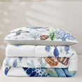 thumbnail image 5 of Manfei Cute Sea Turtle Twin Comforter Sets, Watercolor Ocean Shark Bedding Set, Blue Gray, Gray Reversible, 2-Piece, 1 Comforter and 1 Pillowcase, 5 of 7