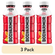 (3 pack) BODYARMOR Zero Sugar Fruit Punch Electrolyte Sports Drink Bottle, 16 fl oz