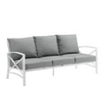 thumbnail image 3 of HomeStock Baroque Bliss Outdoor Metal Sofa, White Frame with Gray Cushions, 30.5"D x 79"W x 32"H, Classic X Frame, Sturdy Durable Steel Construction, Modern Patio/Lawn Seating Sofa, 3 of 10