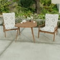 thumbnail image 2 of Jordan Manufacturing 38" x 21" Rave Grey Quatrefoil Rectangular Outdoor Wrought Iron Chair Cushion with Ties and Hanger Loop, 2 of 14