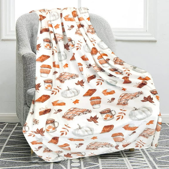 Fall Maple Leaf Throw Blanket Home Decor 27.5 x 39.7'' Throw Thanksgiving Soft Fall Pumpkin Blanket Cozy Lightweight Fuzzy Autumn for Couch Bed Sofa Decor, Comfort Lightweight Throw Blanket