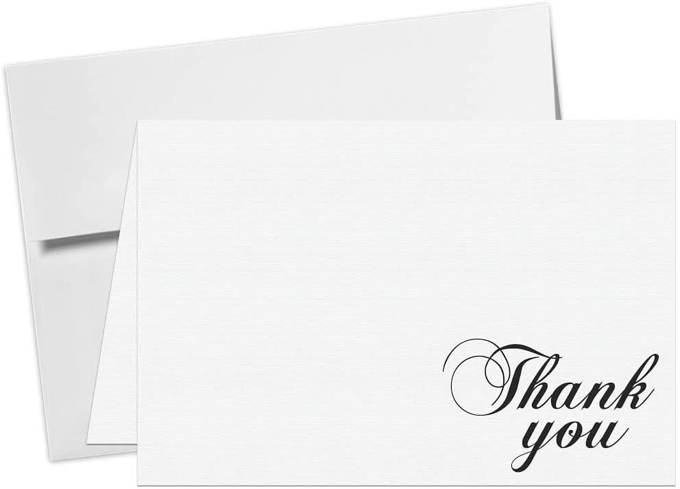 Floral Design 7 x 5 Inches Thank You Greeting Card Blank Inside