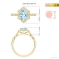 thumbnail image 4 of ANGARA Natural Oval 1 ct Aquamarine Trillium Floral Shank Ring in 14K Yellow Gold for Women (Size-8x6mm) | March Birthstone, Birthday, Anniversary, Jewelry Gift for Women | Natural Aquamarine Ring, 4 of 9