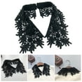 thumbnail image 4 of Women Fake Collar Lapel Embroidery Flower Pattern Solid Color Collar Enhancer Formal Uniform Collar Shirt Collar Extension, 4 of 8
