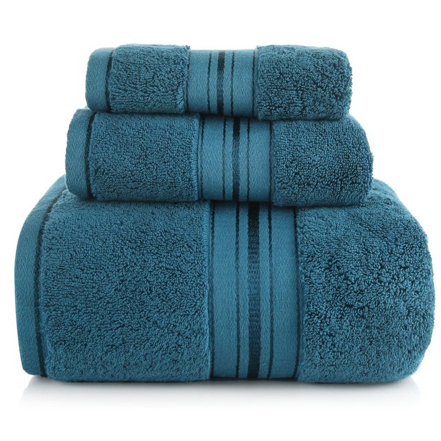 Coofit Bath Towels Set Cotton 3PCS Super Absorbent Washcloth Hand Towel for Bathroom