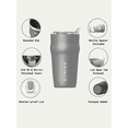 thumbnail image 4 of DRINCO-20oz Stainless Steel Tumbler Vacuum Insulated Tumbler Pint Glass Beer Mug with Built-in Bottle Opener THOR, 20oz Jet Black, 4 of 5