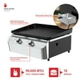 thumbnail image 4 of Nexgrill 2-Burner Propane Gas Tabletop Griddle, 19,000 BTUs, 323 SQ In, Stainless Steel Control Panel, Small Portable Propane Griddle for Outdoor Cooking, Camping, BBQs, and More - 820-0061, 4 of 7