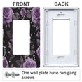 thumbnail image 3 of Yayeee Rocker Switch Wall Plate 1-Gang 4.6"x2.9" Home Decorative Outlet Cover, Black Roses, 3 of 6