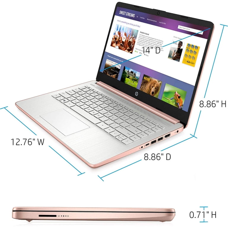 HP 14-dq0004dx Laptop - Intel Celeron N4020, 4GB RAM, 64GB eMMC