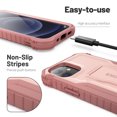 thumbnail image 6 of ExoGuard For iPhone 12 Mini Case, Phone Case with Screen Protector and Kickstand (Pink), 6 of 7