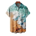 thumbnail image 4 of LEKWK Mens Summer Shirts Loose Fit Starfish Print Tropical Shirts Breathable Button Down Casual Shirts Lightweight Soft Graphic Beach Holiday, 4 of 5