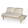 thumbnail image 4 of Christopher Knight Home 2-Piece Left and Right Outdoor Sofa Set, Wood Frame with Cushions, Light White+Sand, 4 of 7