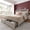 Beige, variant on Bed Frame King Size with Storage Headboard Upholstered Bed Frame with 2 Drawers & Side Storage Pocket,Gray