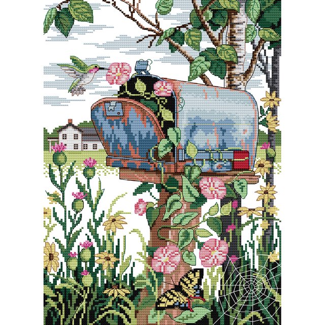 Wdftyju Bordado parcial DIY Morning Glory 14CT Kit de impresión punto de cruz decoración del hogar Wdftyju 6kj2ap2pd4al0bq3