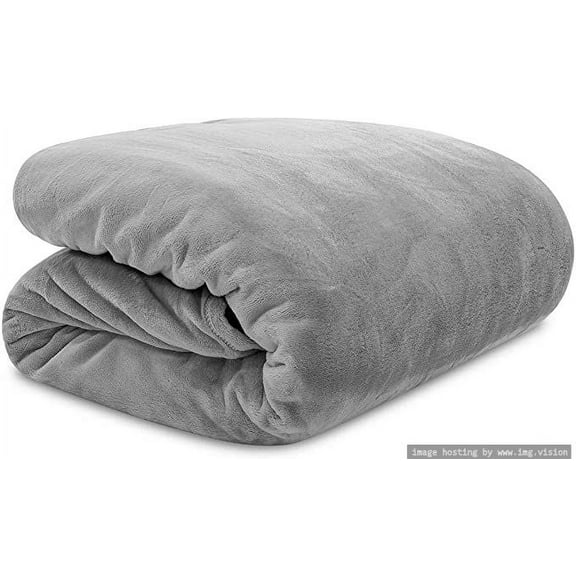 Lauren Ralph Lauren Micromink Plush 90" x 90" Full/Queen Blanket Quiet Gray