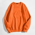 thumbnail image 4 of Arlun Women Solid Color Sweatshirt Long Sleeve Crewneck Pullovers Relaxed Fit Soft Comfy Hoodless 2025 Spring Fall Basic Casual Tops 2-Orange XL, 4 of 8