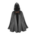 thumbnail image 2 of Hooded Cloak Cowl Devil Cape Northern Knight Halloween Cloak for Unisex 100cm, 2 of 10